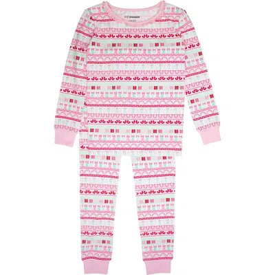 Rufflebutts Kids'  Modal Blend Ruffle Long Sleeve Pajama Set In Pink