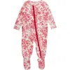 Rufflebutts Babies'  Modal Blend Ruffle One Piece Footie Pajamas In Red