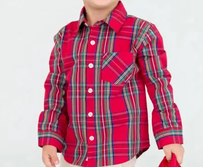 Rufflebutts Kids' Nicholas Plaid Shirt In Red