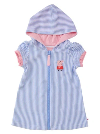 Rufflebutts Kids'  Peppa Pig Terry Full-zip Cover-up In Blue