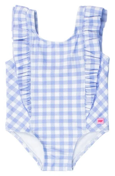 Rufflebutts Babies'  Periwinkle Blue Gingham One-piece Swimsuit