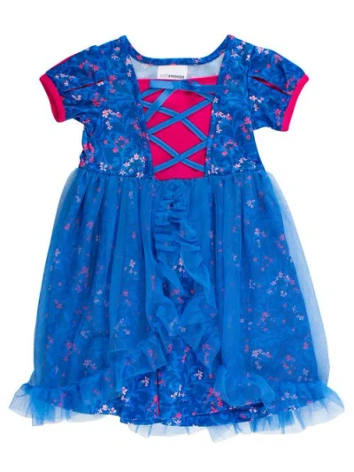 Rufflebutts Babies'  Princess Dress-up Corset Nightgown In Blue