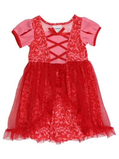 Rufflebutts Babies'  Princess Dress-up Corset Nightgown In Red