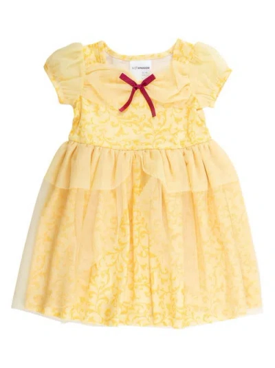 Rufflebutts Babies'  Princess Dress-up Puff Sleeve Nightgown In Yellow