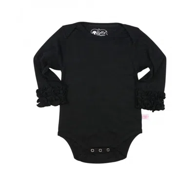 Rufflebutts Kids' Ruffle Butts Black Long Sleeve Layering Bodysuit Onesie