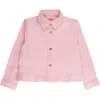 Rufflebutts Ruffle Hem Denim Jacket In Pink