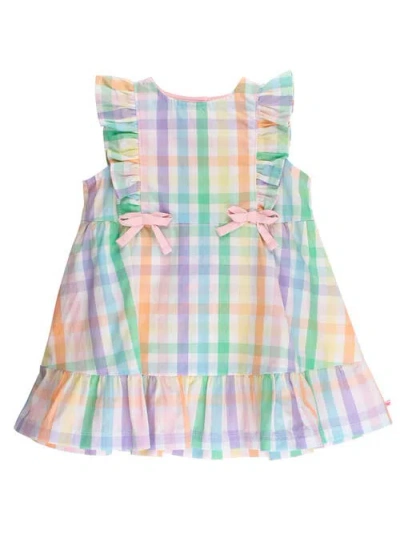 Rufflebutts Babies'  Sleeveless Pinafore Bow Dress In Multi