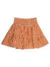 Rufflebutts Kids'  Smocked Twirl Skirt In Orange