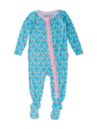 Rufflebutts Softsnooze Baby Girls Ruffle One Piece Footie Pajamas