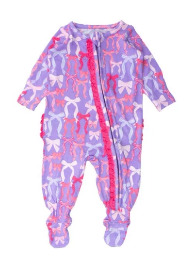 Rufflebutts Softsnooze Baby Girls Ruffle One Piece Footie Pajamas
