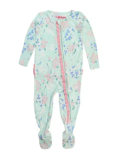 Rufflebutts Softsnooze Baby Girls Ruffle One Piece Footie Pajamas