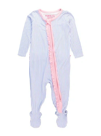 Rufflebutts Softsnooze Baby Girls Ruffle One Piece Footie Pajamas