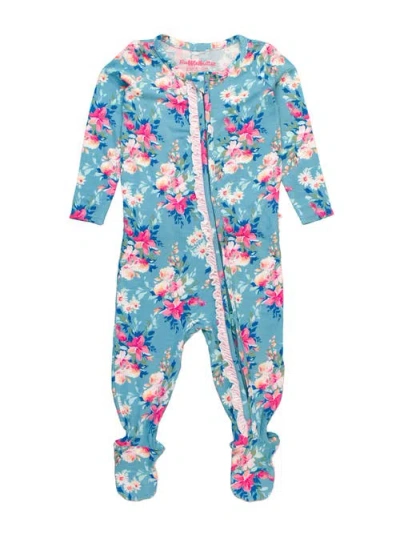 Rufflebutts Softsnooze Baby Girls Ruffle One Piece Footie Pajamas In Fancy Me Floral