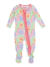 Rufflebutts Softsnooze Baby Girls Ruffle One Piece Footie Pajamas In Kaleidoscope Hearts