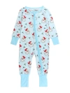Rufflebutts Kids'  Softsnooze Convertible One Piece Pajama In Blue