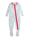 Rufflebutts Kids'  Softsnooze Gender Inclusive Holiday One Piece Footie Pajamas In Green
