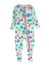 Rufflebutts Kids'  Softsnooze Gender Inclusive Holiday One Piece Footie Pajamas In Green