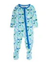 Rufflebutts Kids'  Softsnooze Gender Inclusive One Piece Footie Pajamas In Blue