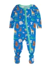 Rufflebutts Softsnooze Gender Inclusive One Piece Footie Pajamas In Blue