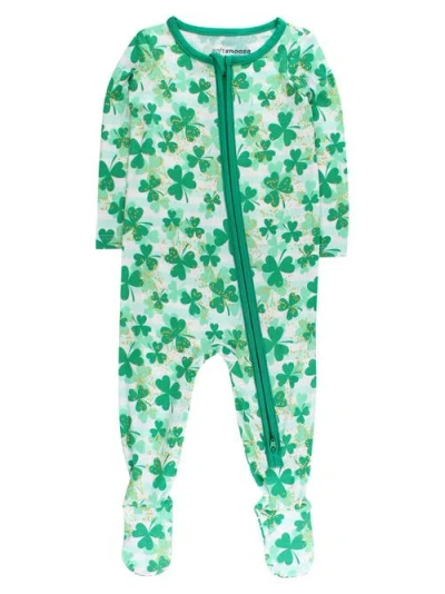 Rufflebutts Kids'  Softsnooze Gender Inclusive One Piece Footie Pajamas In Green