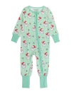 Rufflebutts Kids'  Softsnooze Gender Incusive Holiday Convertible One Piece Pajamas In Green