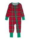 Rufflebutts Softsnooze Gender Incusive Holiday Convertible One Piece Pajamas In Green