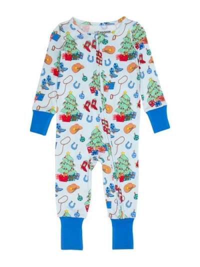 Rufflebutts Kids'  Softsnooze Gender Incusive Holiday Convertible One Piece Pajamas In Multi