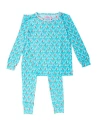 Rufflebutts Kids'  Softsnooze Girls Ruffle Long Sleeve Pajama Set In Pink