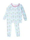Rufflebutts Kids'  Softsnooze Girls Ruffle Long Sleeve Pajama Set In Pink
