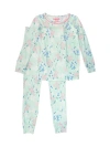 Rufflebutts Kids'  Softsnooze Girls Ruffle Long Sleeve Pajama Set In Green