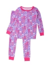 Rufflebutts Kids'  Softsnooze Girls Ruffle Long Sleeve Pajama Set In Pink