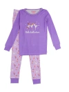 Rufflebutts Kids'  Softsnooze Girls Ruffle Long Sleeve Pajama Set In Baby Ballerinas
