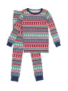 Rufflebutts Kids'  Softsnooze Girls Ruffle Long Sleeve Pajama Set In Multi