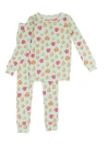 Rufflebutts Kids'  Softsnooze Girls Ruffle Long Sleeve Pajama Set In Gingerbread Joy