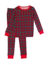 Rufflebutts Kids'  Softsnooze Girls Ruffle Long Sleeve Pajama Set In Merry Memories Plaid