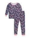 Rufflebutts Kids'  Softsnooze Girls Ruffle Long Sleeve Pajama Set In Blue