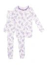 Rufflebutts Kids'  Softsnooze Girls Ruffle Long Sleeve Pajama Set In Princess Castle Toile
