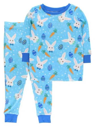 Rufflebutts Kids'  Softsnooze Long Sleeve Pajama Set In Blue