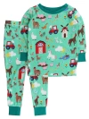 Rufflebutts Kids'  Softsnooze Long Sleeve Pajama Set In Green