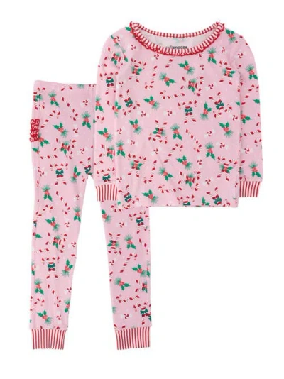 Rufflebutts Kids'  Softsnooze Modal Blend Ruffle Long Sleeve Pajama Set In Multi