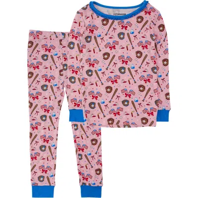Rufflebutts Kids'  Softsnooze Ruffle Long Sleeve Pajama Set In Multi