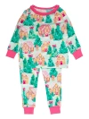 Rufflebutts Babies'  Softsnooze Ruffle Long Sleeve Pajama Set, Signature Rear Ruffles In Green