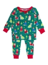 Rufflebutts Babies'  Softsnooze Ruffle Long Sleeve Pajama Set, Signature Rear Ruffles In Green