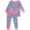 Rufflebutts Babies'  Softsnooze Ruffle Long Sleeve Pajama Set, Signature Rear Ruffles In Multi