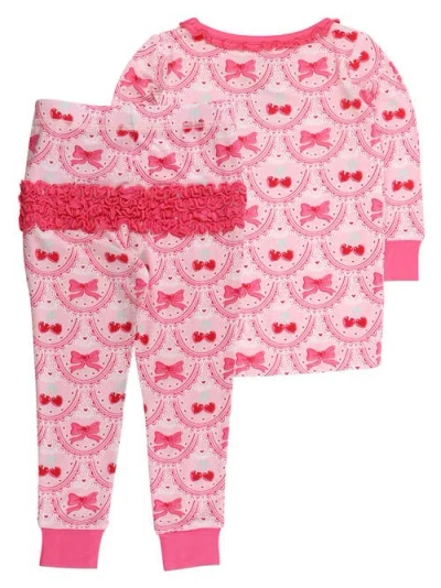 Rufflebutts Babies'  Softsnooze Ruffle Long Sleeve Pajama Set, Signature Rear Ruffles In Multi