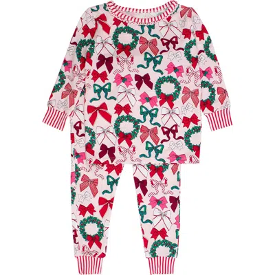 Rufflebutts Softsnooze Ruffle Long Sleeve Pajama Set, Signature Rear Ruffles In Pink