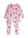 Rufflebutts Softsnooze Ruffle Long Sleeve Pajama Set, Signature Rear Ruffles In Pink