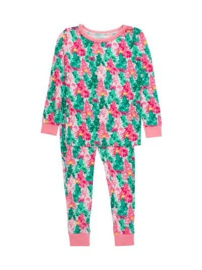 Rufflebutts Babies'  Softsnooze Ruffle Long Sleeve Pajama Set, Signature Rear Ruffles In Pink