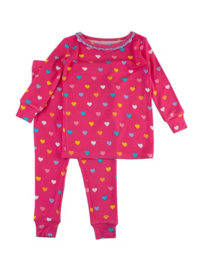 Rufflebutts Babies'  Softsnooze Toddler Girls Ruffle Long Sleeve Pajama Set