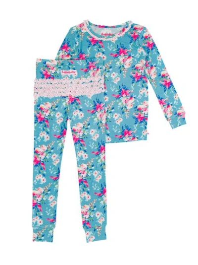 Rufflebutts Babies'  Softsnooze Toddler Girls Ruffle Long Sleeve Pajama Set In Fancy Me Floral